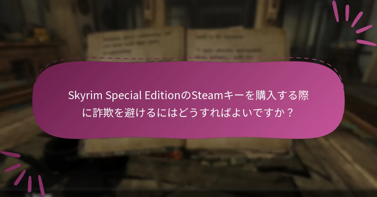 Skyrim Special EditionのSteamキーを購入する際の潜在的なリスクは何ですか？